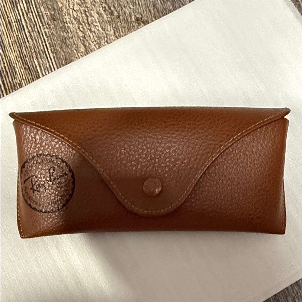 Ray-Ban Tan Leather Sunglasses Case